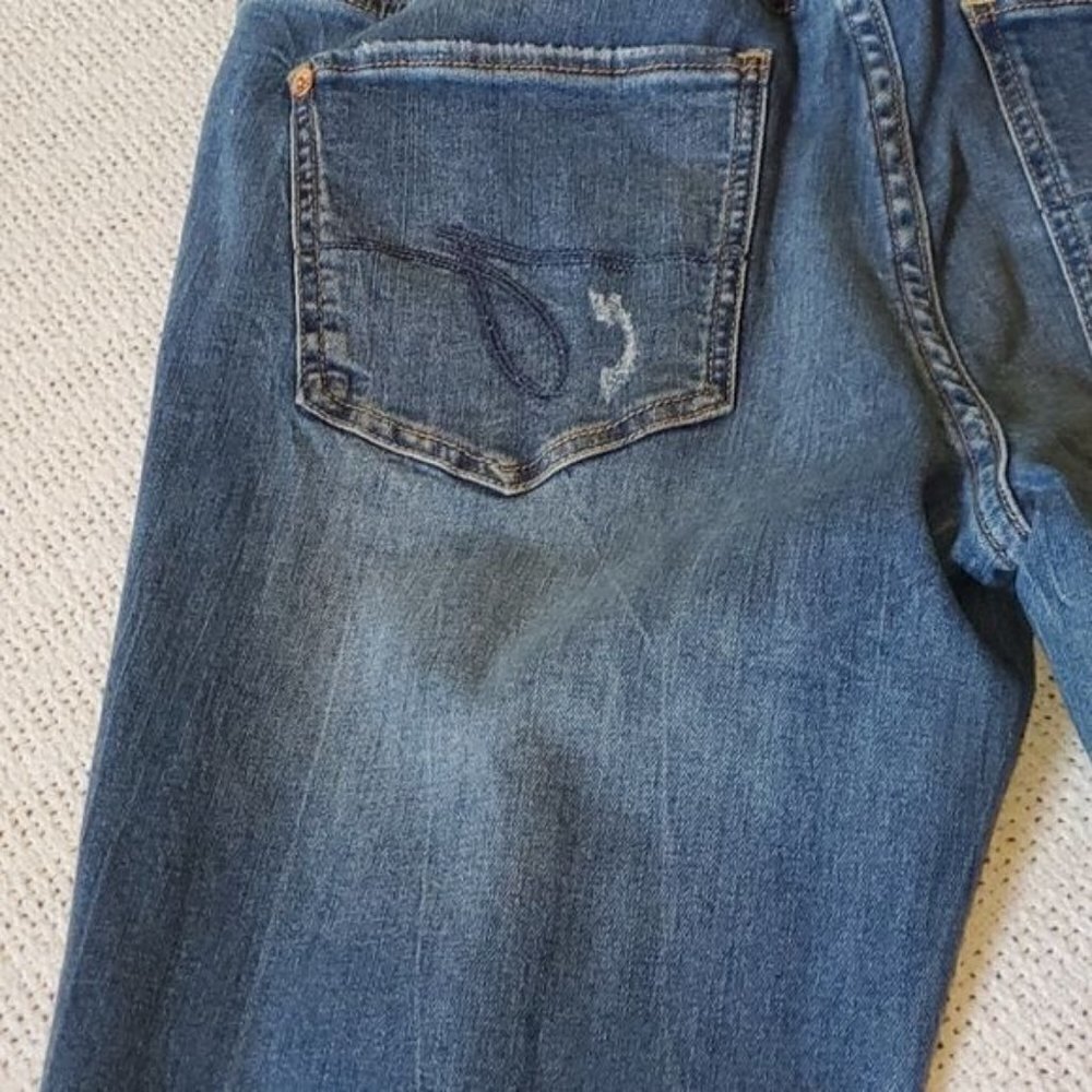 Jag Jeans Western Wear Embroidered Distressed Mid Rise Blue Sz 12 Jeans w Pocket - Picture 6 of 12